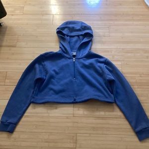 blue crop top hoodie